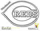 Coloring Pages Baseball Mlb Logo Softball Reds Cincinnati Cubs Chicago Kids Drawing Print Printable Mascot Major League Bengals Clipart Red sketch template