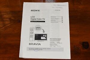 sony tv owners manual instructions xbr hx hx hx kdl nx ebay