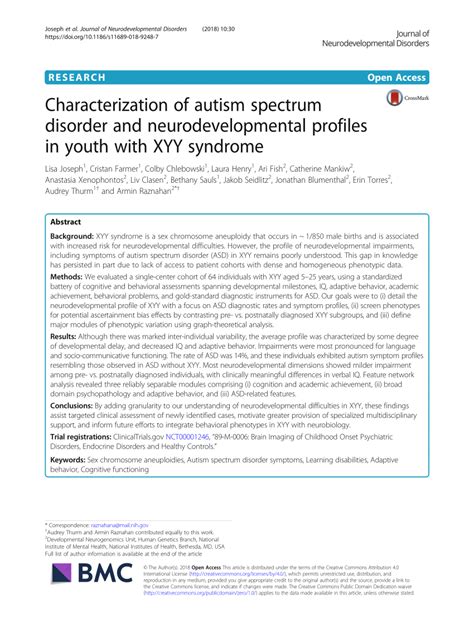 pdf characterization of autism spectrum disorder and
