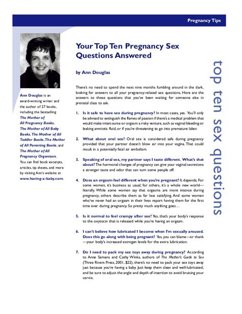 pregnancy sex tips