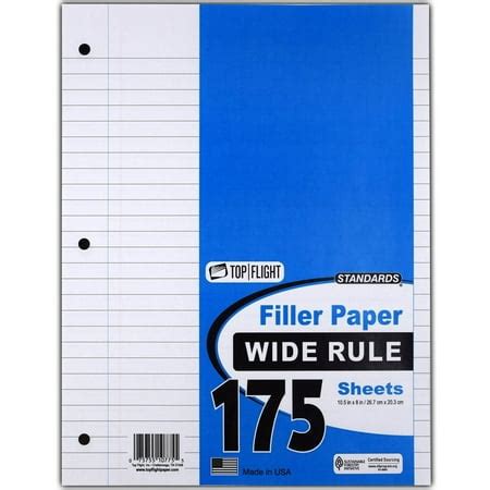 sheet wide ruled filler paper white norcom walmart canada