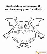 Coloring Flu Vaccination Season Kids Date sketch template