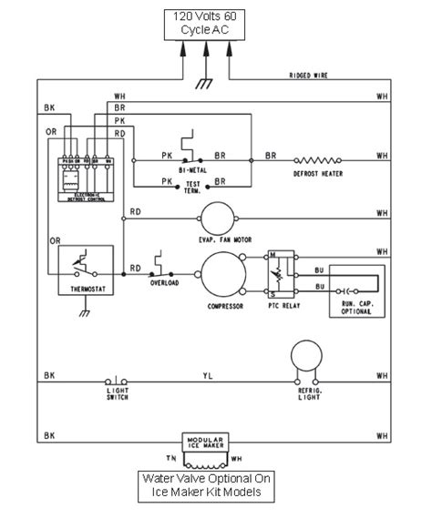 wiring diagram frigidaire defrost timer