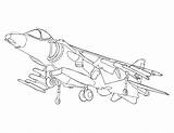 Harrier Jet sketch template