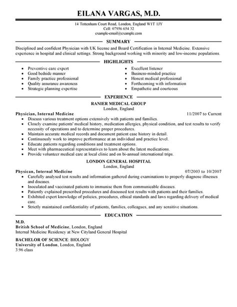 doctor resume examples healthcare resume samples livecareer