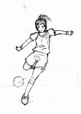 Soccer Girl Drawing Draw Drawings Deviantart Ball Stuff Cartoons Paintingvalley Favourites Add Comics sketch template