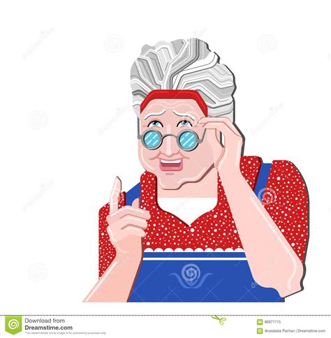 Grandmother Gesture Granny Old Woman Gesture Retro Vector