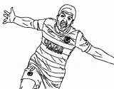 Coloring Goal Celebrating Pages Suárez Suarez Colorear Football Coloringcrew Players sketch template