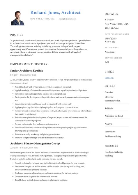 architect resume  architect resume resume template architect