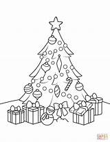 Tree Christmas Coloring Presents Pages Printable Drawing Cedar Print Color Drawings sketch template
