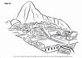 Machu Picchu Draw Drawing Wonders Step Drawings Easy Line Drawingtutorials101 Tutorial sketch template