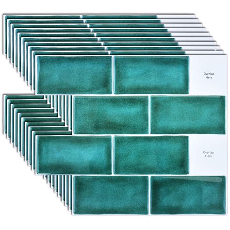 Buy Tilakiayo Peel And Stick Tiles Backsplash 10 Sheet 3d Green Subway