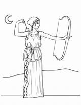 Artemis Mythologie Coloriages Ludinet sketch template