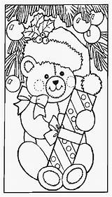 Coloring Bear Christmas Teddy sketch template