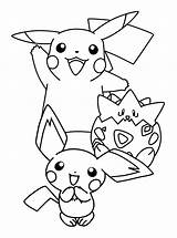 Kleurplaten Pichu Kleurplaat Togepi Malvorlagen Animaatjes Coloriages Malvorlage Pokémon sketch template