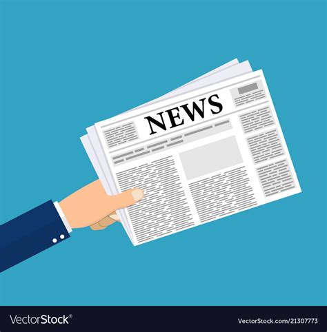 hands holding newspaper royalty  vector image