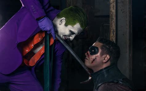 the movie sleuth images the joker kills robin in gruesome batman v