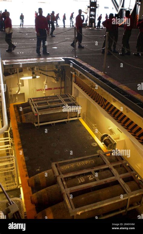 navy ordnance  transported  weapons elevator   flight