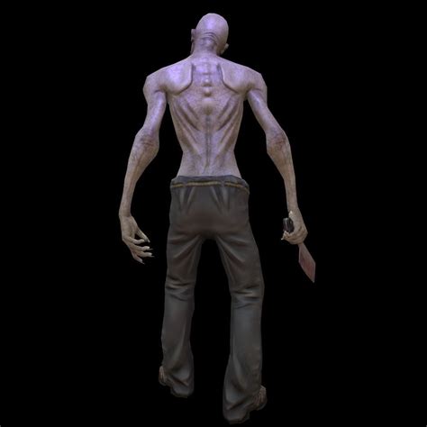 3d model character zombie vr ar low poly animated 3ds fbx