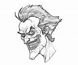 Joker Batman Face Arkham City Drawing Coloring Pages Drawings Getdrawings sketch template