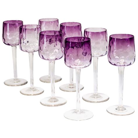 Koloman Moser Nine Wine Glasses „meteor“ Ca 1900