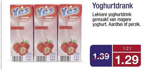 aldi yoghurt drink pakjes aardbeien perzik suiker