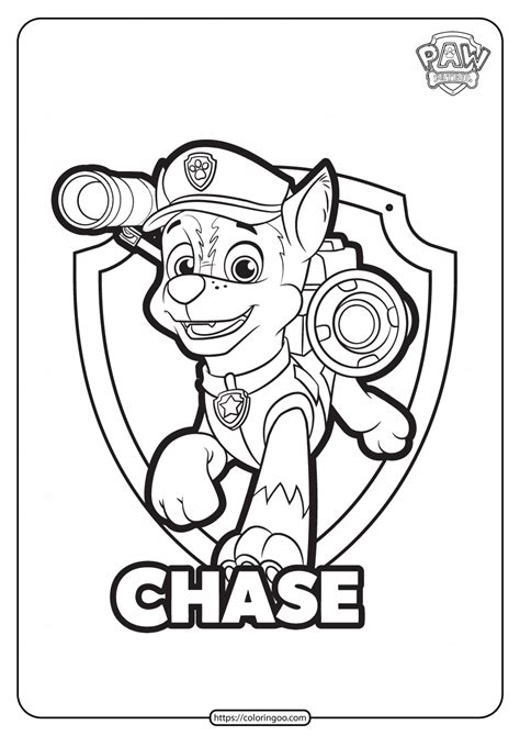 printable paw patrol chase coloring pages