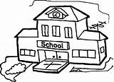 School Building Drawing High Coloring Draw Color sketch template