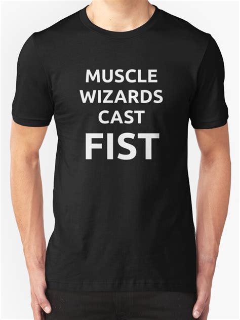 muscle wizards cast fist white text  shirts hoodies  jandii
