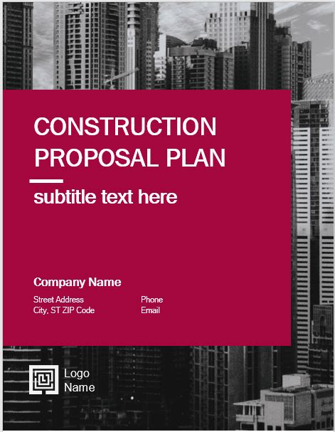 construction proposal templates word templates