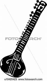 Sitar Clipart Clipground Instrument Musical East Indian sketch template
