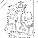 Wise Three Men Coloring Manger Myrrh Pages Hellokids Frankincense Gold sketch template