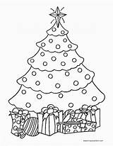 Christmas Tree Coloring Pages Print Lights Pdf Trees Things Ornaments sketch template
