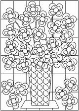 Coloring Pages Flower Kleurplaten Dover Printable Adult Colouring Books Sheets Flowers Color Glass Fabulous Publications Tessellations Circle Book Stained Draw sketch template