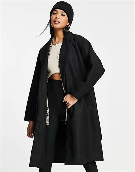 vero moda tailored wrap coat  black asos