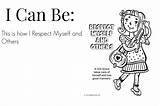 Respect Coloring Pages Myself Others Girl Daisy Quality High Coloringhome Popular sketch template