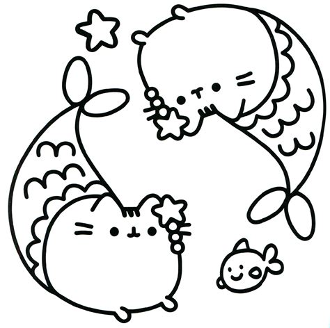 mermaid cat coloring page    svg file