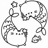 Pusheen Coloring Pages Mermaid Baby Printable Drawing Via Info Clipartmag sketch template