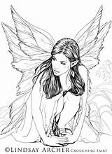 Coloring Pages Fairy Adult Adults Drawings Book Deviantart Colouring Evil Line Para Colorir Books Crouching Printable Fantasy Desenhos Print Fairies sketch template