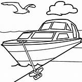 Coloring Boat Pages Motor Printable Transportation Kindergarten Popular sketch template