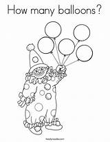 Coloring Balloons Many Clown Holding Print Twisty Ll Twistynoodle sketch template