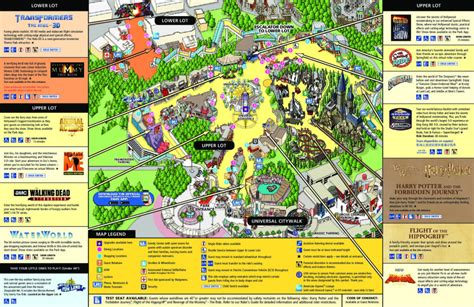 theme park brochures universal studios hollywood map  theme park wells printable map