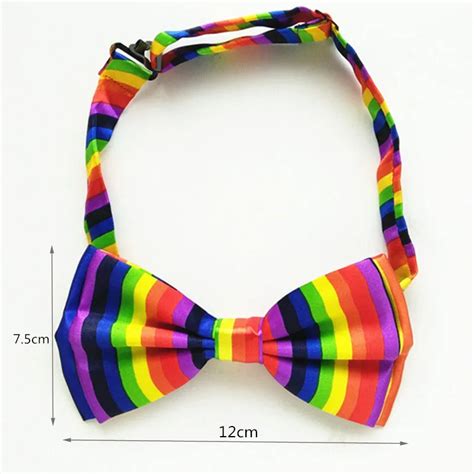 cm unisex adult colorful rainbow bow tie striped neck tie men