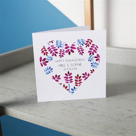 Personalised Floral Heart Same Sex Wedding Card By Olivia Morgan Ltd