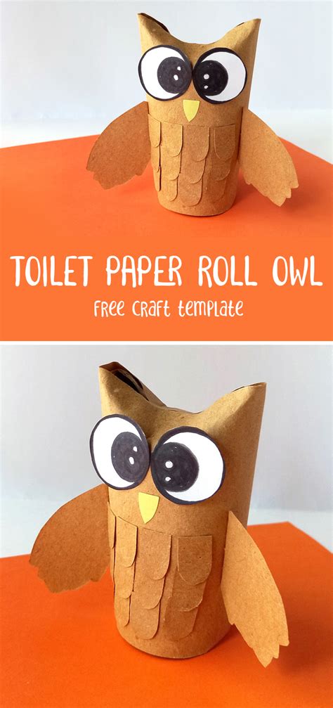 toilet paper roll owl    template moms  crafters