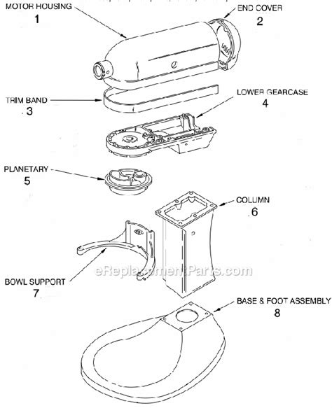 kitchenaid ksm parts list  diagram ereplacementpartscom