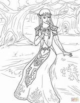 Zelda Princess Coloring Pages Legend Twilight sketch template