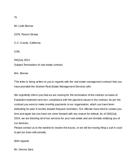 service contract termination letter template  letter template
