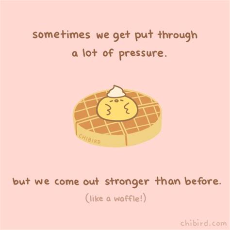 waffles have to get pressed through a hot waffle chibird chibird