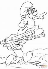 Village Coloring Smurfs Lost Pages Printable Drawing Main sketch template